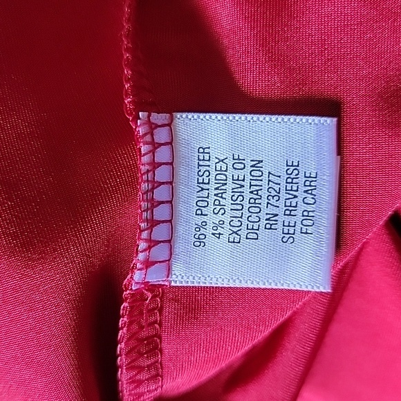 Dana Buchman 3/4 length sleeve Christmas red blouse, sizeXL. - Picture 3 of 3